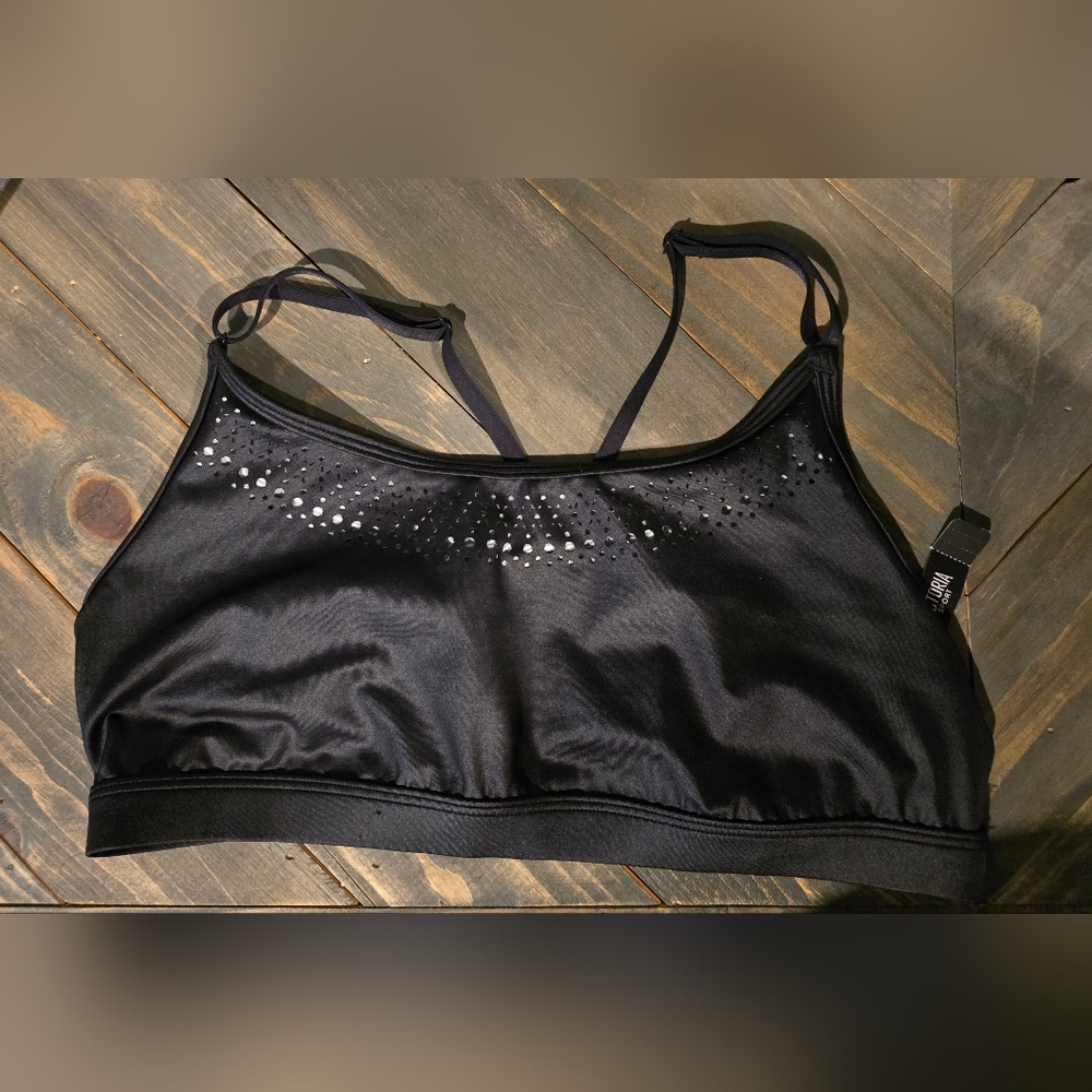 Victoria Secret black laser cut bralette sports bra adjustable straps